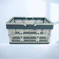 Panier de jardin pliable pour fruits et légumes, panier de pique-nique en plastique robuste avec poignée