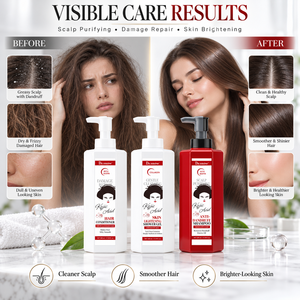 Manufacturer Wholesale The 3-In-1 Body Care Product Skin Cleansing Exfoliation Kojic Acid Bath Set Shampoo And Body Wash Set - Product Image 3
