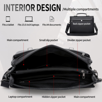 Sac à main de luxe multi-poches pour homme, sac à bandoulière en cuir de vachette véritable, sacoche de messager pour le bureau