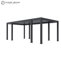 Kits de pergola bioclimatique de jardin, toit à lamelles motorisé et réglable, pavillon extérieur en aluminium thermolaqué pour balcon Prestige