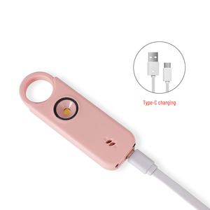 2025 venta al por mayor 135dB luz LED Dispositivo de seguridad Personal recargable emergencia SOS alarma de seguridad llavero - Product Image 6