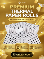 Rouleau de papier thermique de haute qualité 57x40mm pour caisse enregistreuse TPV, 100% pâte de bois, durable, lisse, avec logo personnalisé pour machines TPV