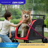 Poussette pliable légère de luxe pour chats et chiens de taille moyenne à grande, idéale pour les sorties en camping, les transporteurs d'animaux et les produits de voyage