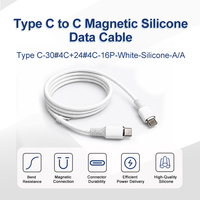 Câble de données magnétique USB-C 240W PD à charge rapide, tressé, pour smartphone, ordinateur portable, tablette, longueur personnalisée, blanc ICape