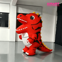 Costume de dinosaure gonflable géant rouge de 2 m avec ventilateur pour la promotion publicitaire et les événements