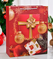 Sacs cadeaux de Noël sur mesure, imprimés en offset couleur, en papier couché, avec poignées longues, pour le shopping