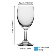 Gobelets à vin en cristal personnalisés sans plomb de 100ml 3.4oz verrerie colorée unique tige courte conception minimaliste classique pour jus d'eau