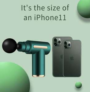 Pistolet de massage fascia multifonction personnalisé, mini, portable, pour la relaxation musculaire et les méridiens, 6 vitesses, 4 têtes de massage fascia - Product Image 2