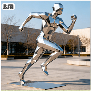 Escultura Deportiva Abstracta Geométrica <span class=keywords><strong>de</strong></span> Acero Inoxidable 304 <span class=keywords><strong>de</strong></span> Tamaño Real Personalizada por BSA para Instalación <span class=keywords><strong>de</strong></span> Arte Público - Product Image 1