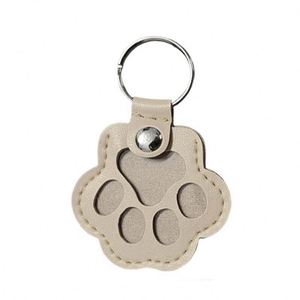 Llavero de piel sintética con logotipo personalizado al por mayor, con huella de pata de mascota, para guardar recuerdos, regalo para amantes de perros y gatos - Product Image 4