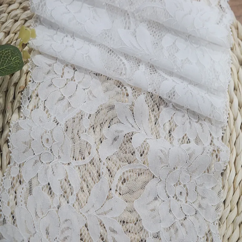 Custom stretchy lace wedding dresses 18cm elastane floral lace trim for lingerie