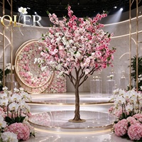 Arche d'arbres artificiels en fleurs de cerisier rose et blanc Sakura pour allée de mariage, centre commercial, scène événementielle, décoration