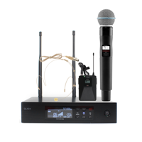 Microphone portable monté sur la tête du système de microphone sans fil QLXD4 de haute qualité pour les performances sur scène de karaoké