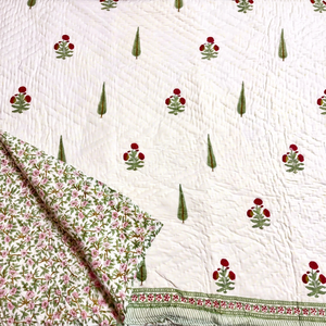 handblock printed hand stitch cottan <b>indian</b> rajasthani traditional <b>quilt</b> homedecor - Product Image 1