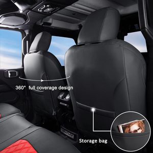 Dayanıklı Su Geçirmez Deri Koltuk Kılıfları Tam Set 2018-2024 Jeep Wrangler Unlimited Pikap İç Aksesuar Koltuk Kitleri - Product Image 2