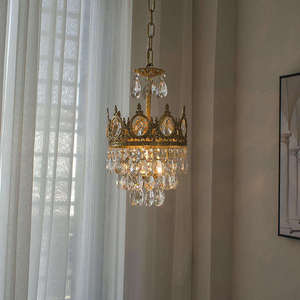โคมไฟระย้าคริสตัลทรงมงกุฎทองสไตล์ฝรั่งเศสวินเทจแบบยุโรป ติดเพดาน - Product Image 1