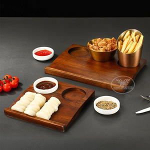 Plateau de dégustation personnalisé en bois de Sapele et Noyer pour café, thé et boissons, avec support à vin et 2 ou 3 tasses - Product Image 2