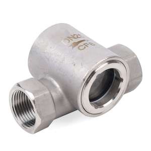 Indicatore di Flusso d'<span class=keywords><strong>Acqua</strong></span> in Acciaio Inox 304 con Filettatura Interna, Girante Eccentrica e Vetro Spia per Osservazione del Flusso - Product Image 2