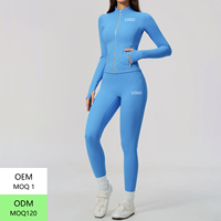 Ensemble de sport de yoga pour femmes - Tenue 2 pièces avec leggings taille haute froncés pour le Pilates, la course et l'entraînement en salle de sport