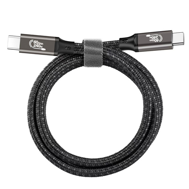 New Fashion Nylon Braid Thunderbolt Type C to Type C USB 4.0 PD 240W Fast Charging Data Transfer Cables