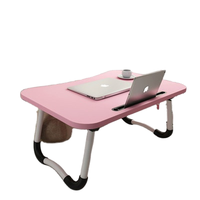 Table pliable en bois CHaO pour ordinateur portable avec porte-gobelet, rangement pratique, table d'étude portable en MDF pour lit, usage domestique, vente chaude