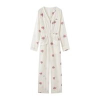 Combinaison décontractée à imprimé tendance pour femme, automne 2026, col en V, fermeture éclair, style rétro, chic, manches longues, Mujer