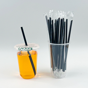 Bán buôn cá nhân bọc màu đen trong suốt dùng một lần nhựa Smoothie BOBA ống hút - Product Image 5