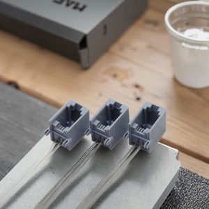 الشركة المصنعة حار بيع JISJACK 55 سلسلة رمادي فاتح رمادي عميق 4 دبوس RJ11 4p4c محول الهاتف موصل جاك نقل البيانات - Product Image 3