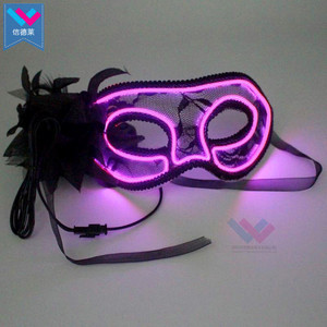 TW-M030 Black Lace EL Wire <strong>LED</strong> <strong>Mask</strong> Female Sexy Masque Props for Halloween Party Neon Glow <strong>Mask</strong> for Women and <strong>Girls</strong> - Product Image 5
