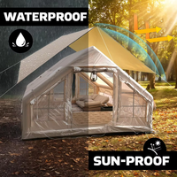 Tente de camping familiale durable en toile de coton de 12 mètres carrés, résistante aux intempéries, réfléchissante au soleil, à double couche