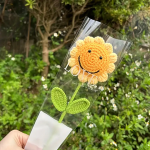 Fiori all'uncinetto fatti a mano HY-13, adorabili girasoli all'uncinetto, decorazioni per casa, ufficio e auto, bouquet di fiori all'uncinetto, accessori. - Product Image 3