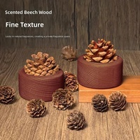Diffuseur d'huiles essentielles créatif en forme de pomme de pin pour la maison et la voiture, sans flamme, en bois de pin, pour aromathérapie et décoration de bureau