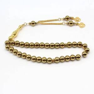 Rosario Étnico de Hematita Negra Ligero de 8mm, 33 Cuentas, Piedra Magnética Curativa, Tasbih YASEEN para Mezquita y Viajes - Product Image 1