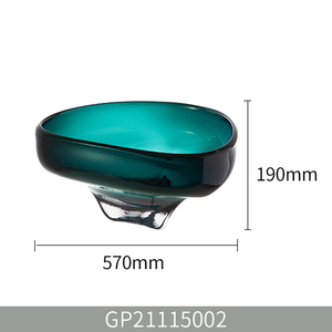 Vaisselle multifonctionnelle pour la maison, plateau à fruits en verre soufflé à la main vert émeraude, centre <span class=keywords><strong>de</strong></span> table <span class=keywords><strong>de</strong></span> luxe pour villa - Product Image 6