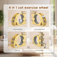 Roue d'exercice pour chat Roues de chat de 37 pouces pour intérieur 4 en 1 Tapis de tour d'arbre pour chats adapté à la roue de course silencieuse