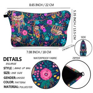 Bolsa de Cosméticos Portátil de Viaje para Mujer, con Diseño Floral, Bolsa de Aseo Pequeña con Cierre Negro, Fábrica con Certificación BSCI - Product Image 2