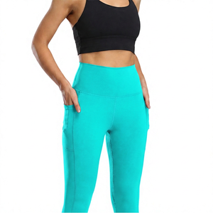 Pantalons de yoga à taille haute élastique, légers, respirants, à séchage rapide, longueur intégrale, leggings de sport pour femmes avec poches - Product Image 5