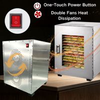 Déshydrateur alimentaire domestique de haute qualité en acier inoxydable pour fruits et légumes, 10 et 16 plateaux, avec porte entièrement vitrée, pour snacks
