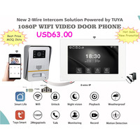 Interphone vidéo IP 2 fils avec connexion Wi-Fi, sonnette intelligente Tuya, installation DIY, économie de coût, détection de mouvement, capture d'image et enregistrement