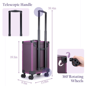 Manicure Storage Trolley Leather Nail Polish Organizer <b>Case</b> Professional <b>Makeup</b> Suitcase Box Carrier Travel Cosmetic Train <b>Case</b> - Product Image 6