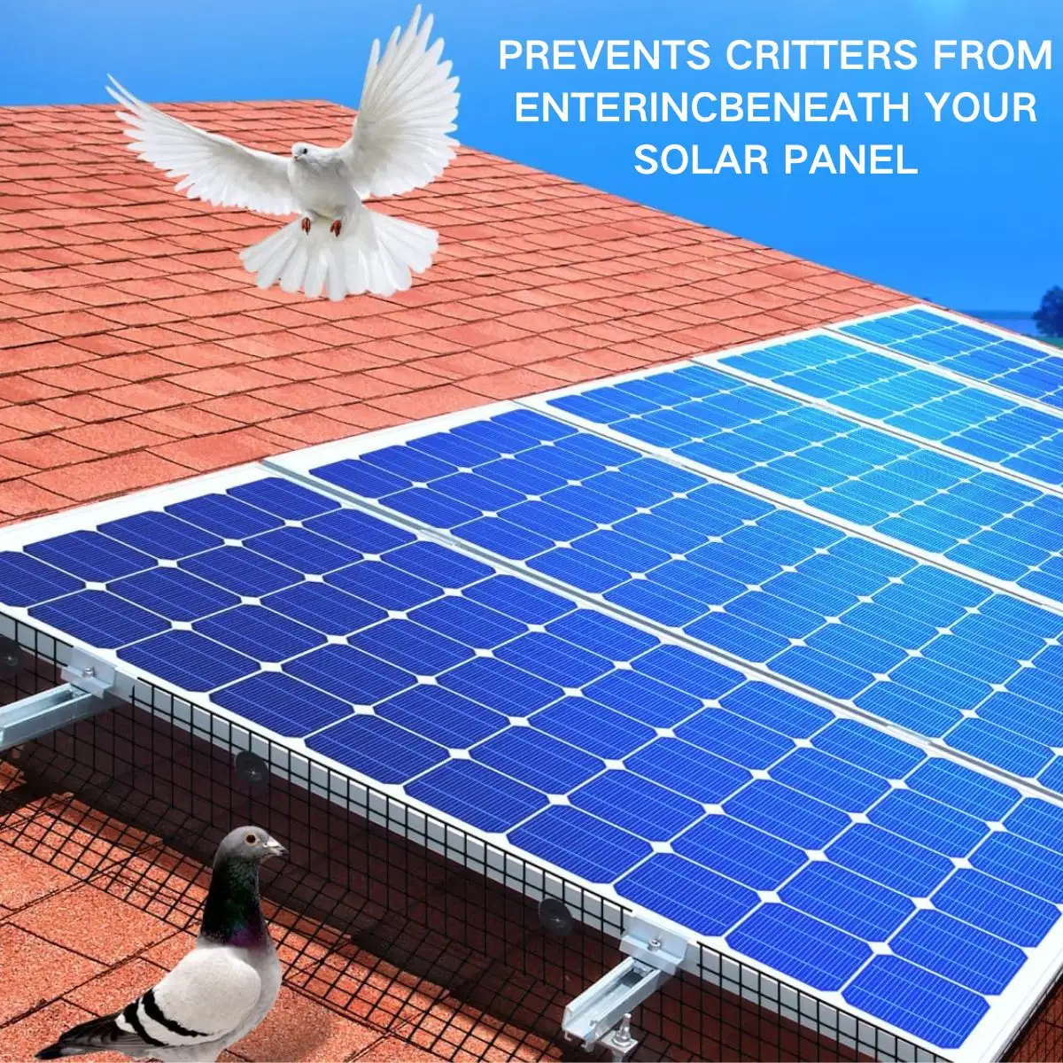 6 pulgadas * 100 malla de panel solar ganchos disuasorios clips malla de panel solar bloqueador de pájaros