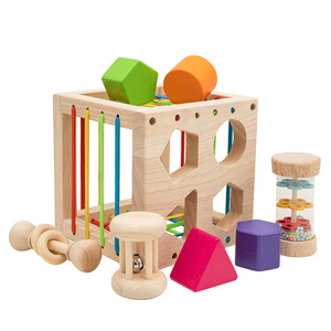 Juguetes para Bebés 6 en 1, Cubo Clasificador de Formas de Madera para Educación Temprana, Juguetes Montessori, Juguetes de Desarrollo, Regalos Unisex - Product Image 1