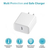 Adaptador de corriente tipo C de 20W para cable de carga de iPhone, enchufe EU, US, UK, cargador USB C de 20W para iPhone, para 17, 16, 15, 14