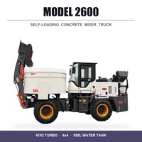 Camion malaxeur à béton monté sur véhicule, 6m3, petit, portable, avec moteur diesel, type volumétrique, pour projet de construction