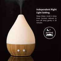 Humidificateur ultrasonique en céramique rustique, alimenté par USB, avec trois modes d'éclairage, mode temporisé 180 ml, pour table