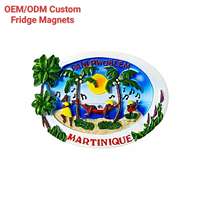 Aimant de réfrigérateur personnalisé Martinique Pani Pwoblem Culture Créole Souvenir Autocollant 3D en résine pour cadeaux et grossistes