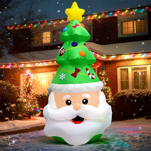 Père Noël gonflable de 2,4 mètres avec logo et sapin de Noël personnalisés, <span class=keywords><strong>d</strong></span>écorations de Noël gonflables pour l'extérieur et le jardin - Product Image 2