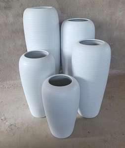 <span class=keywords><strong>Vase</strong></span> en céramique blanche 31 "de haut <span class=keywords><strong>Vase</strong></span> de sol Grands vases à fleurs décoratifs pour la décoration intérieure moderne Cuisine Mariage Décor de ferme - Product Image 1