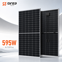 Panel Surya Monokristalin Ginza Efisiensi Tinggi 595W Bersertifikasi CE TUV Modul PV dengan Garansi 30 Tahun Kualitas Tinggi