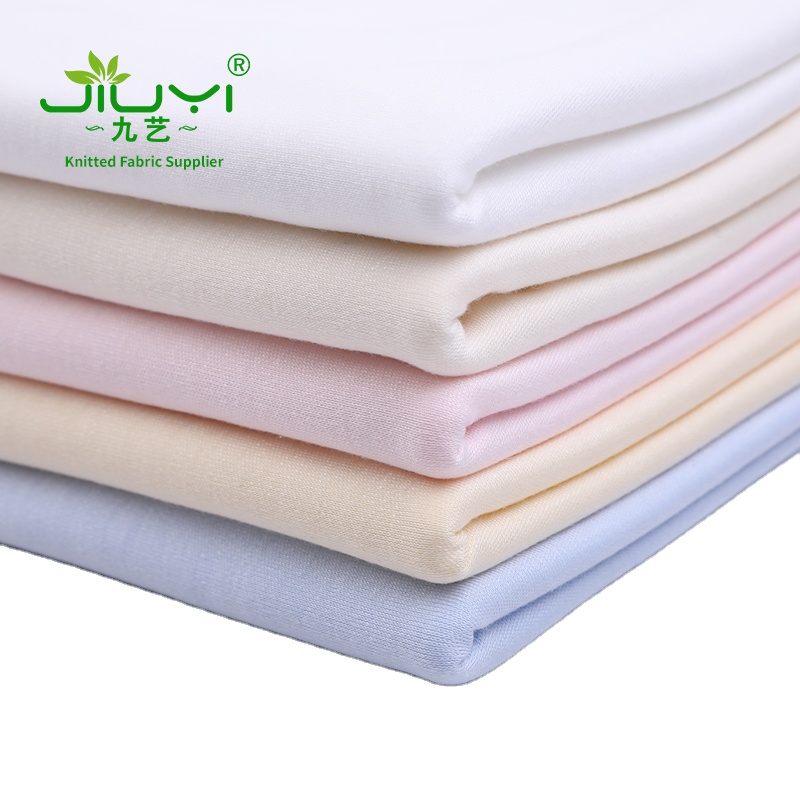 China 70% Bamboo 30% Cotton Knitted Interlock Fabric Roll Bedding High Quality Bamboo Fibre Fabric Clothing